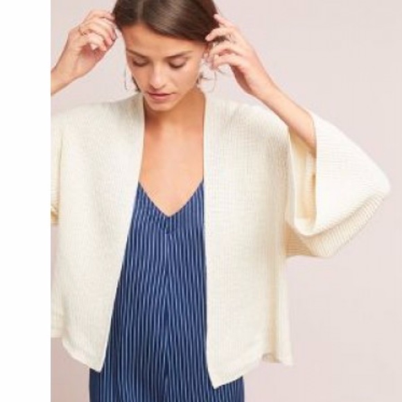 Anthropologie Cropped Knit Kimono 